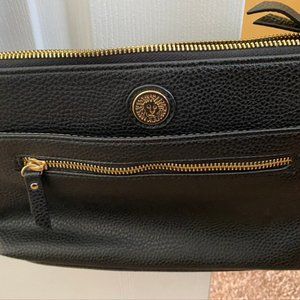 Black Anne Klein Leather Crossbody with Zipper